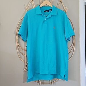 Chaps Bluebird Turquoise Short Sleeve100% Cotton‎ Polo Shirt Sz L